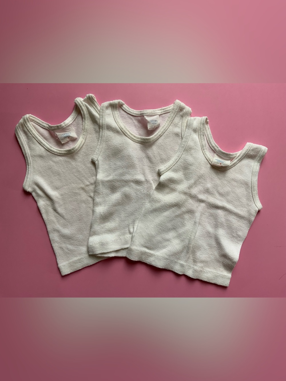 Vintage White Kids Tank Top - Pack of 3